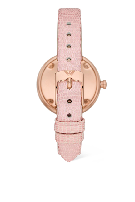 Rosa Quartz Leather Watch & Bracelet Set
